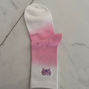 Disney Pink and White Gradient Kids Socks with Character Embroidery